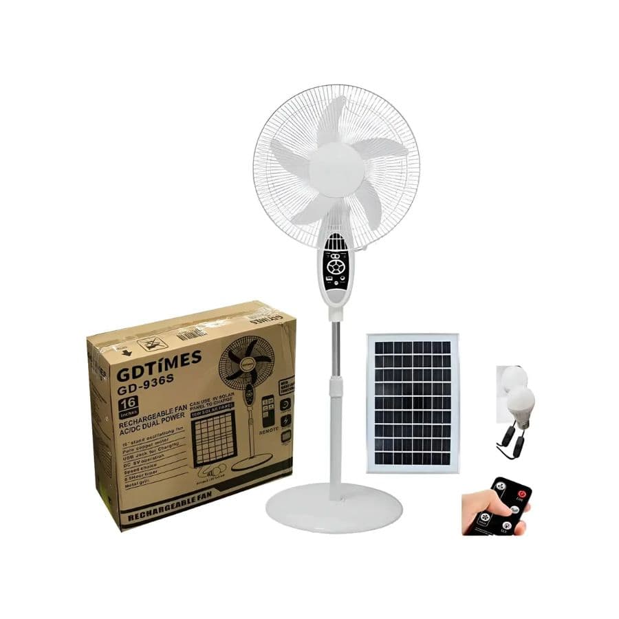 Ventilador Solar Recargable GD-936S 9Vel 2