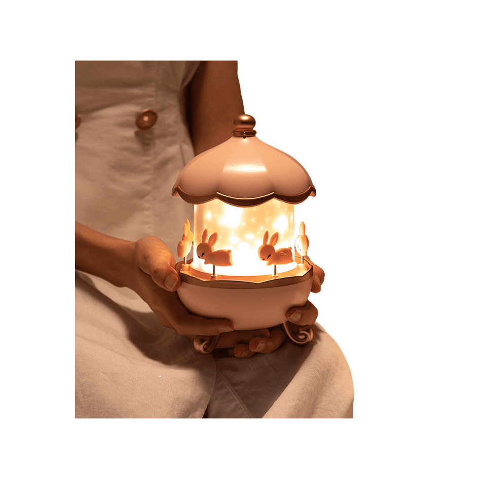 Lampara Carrusel Conejitos Iluminacion 3