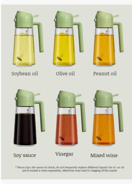 Aceitero Rociador y Vertedor 2 en 1 1
